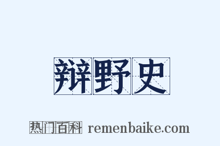 辩野史是什么意思的图片